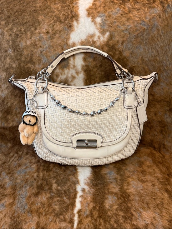 Coach Handbags - Vintage Coach Woven white Shoulder Bag!
